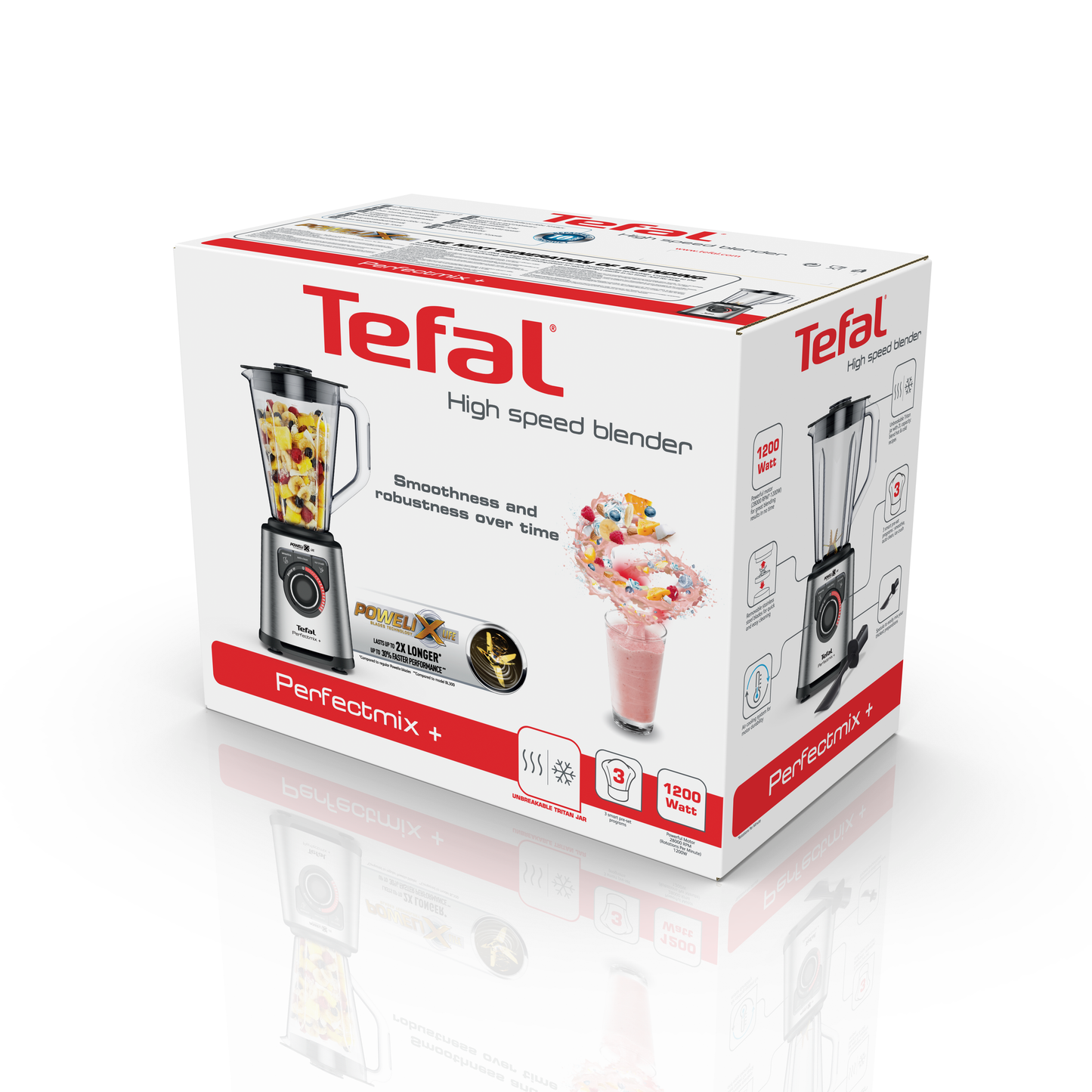 Tefal เครื่องปั่น พลังสูง เครื่องปั่นน้ำผลไม้ เครื่องปั่นอาหาร
PERFECTMIX+
กำลังไฟ 1,200 วัตต์
รุ่น BL82A