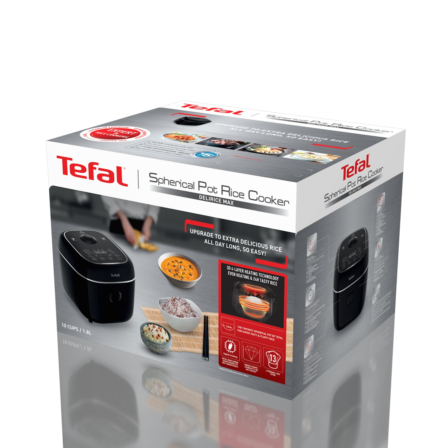 หม้อหุงข้าว Tefal ขนาด 1.8 ลิตร รุ่น RK7778T0