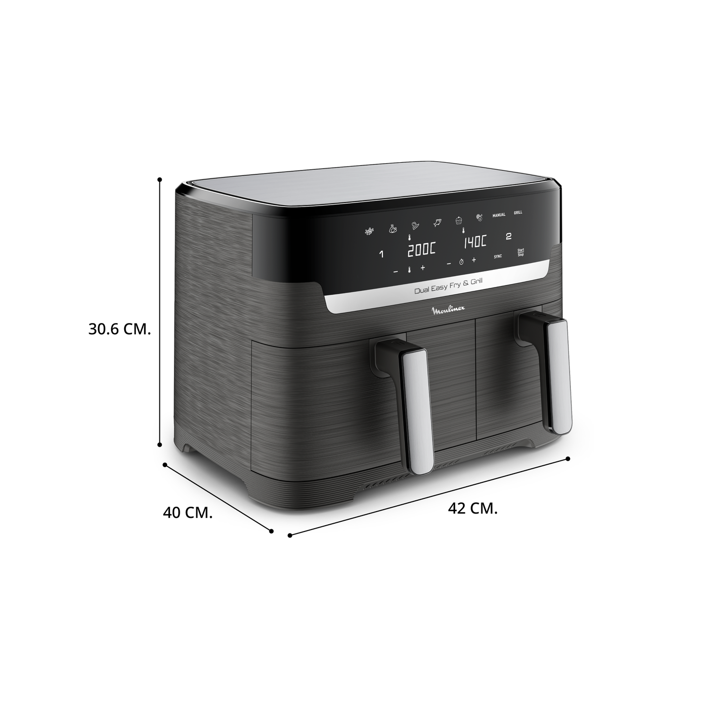 Tefal หม้อทอดไร้น้ำมัน 2 ตะกร้า DUAL EASY FRY & GRILL ความจุ 8.3 ลิตร รุ่น EY905B