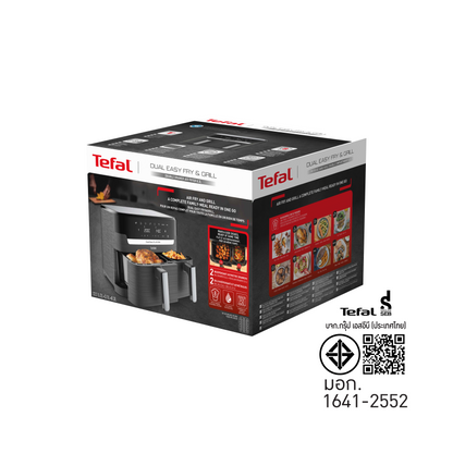 Tefal หม้อทอดไร้น้ำมัน 2 ตะกร้า DUAL EASY FRY & GRILL ความจุ 8.3 ลิตร รุ่น EY905B