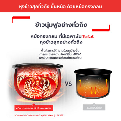 Tefal หม้อหุงข้าว EASY RICE PLUS ความจุ 1.8 ลิตร รุ่น RK736B
