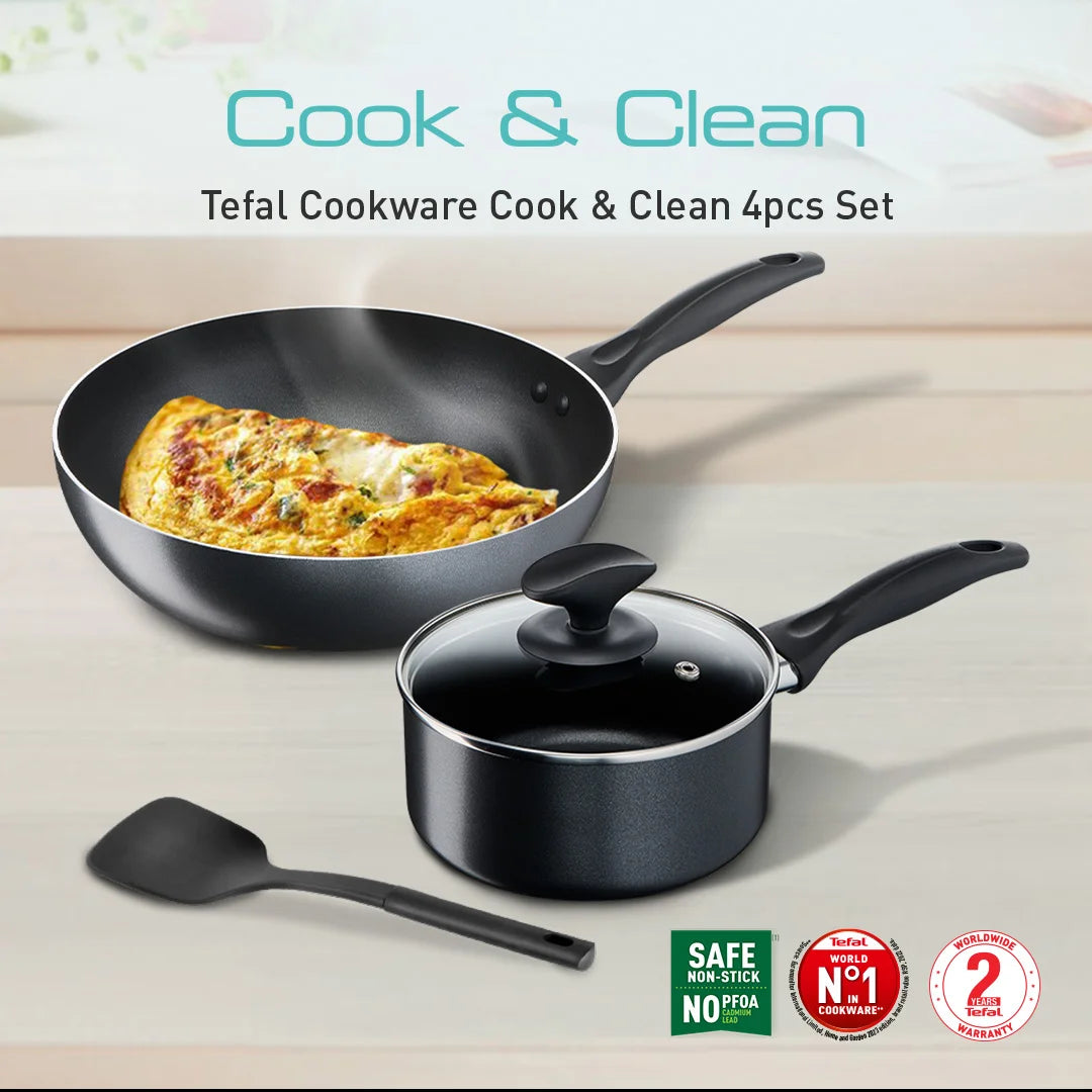 Tefal เซ็ตเครื่องครัว 4 ชิ้น รุ่น  COOK & CLEAN