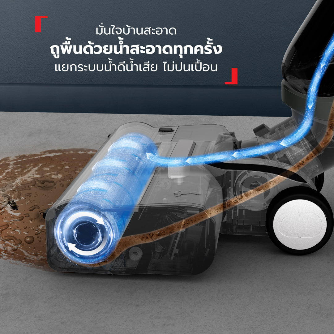 เครื่องดูดฝุ่นถูพื้นไร้สายอัจฉริยะ X-Clean 4 รุ่น GF5035