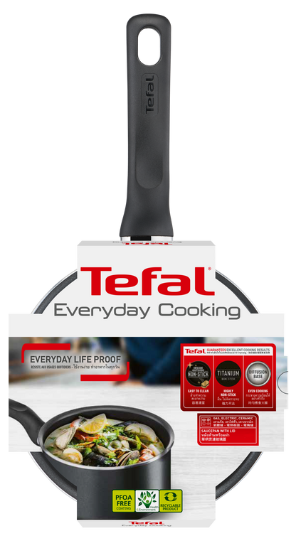 Tefal หม้อด้าม Everyday Cooking พร้อมฝาแก้ว ขนาด 18 ซม. รุ่น C5732395