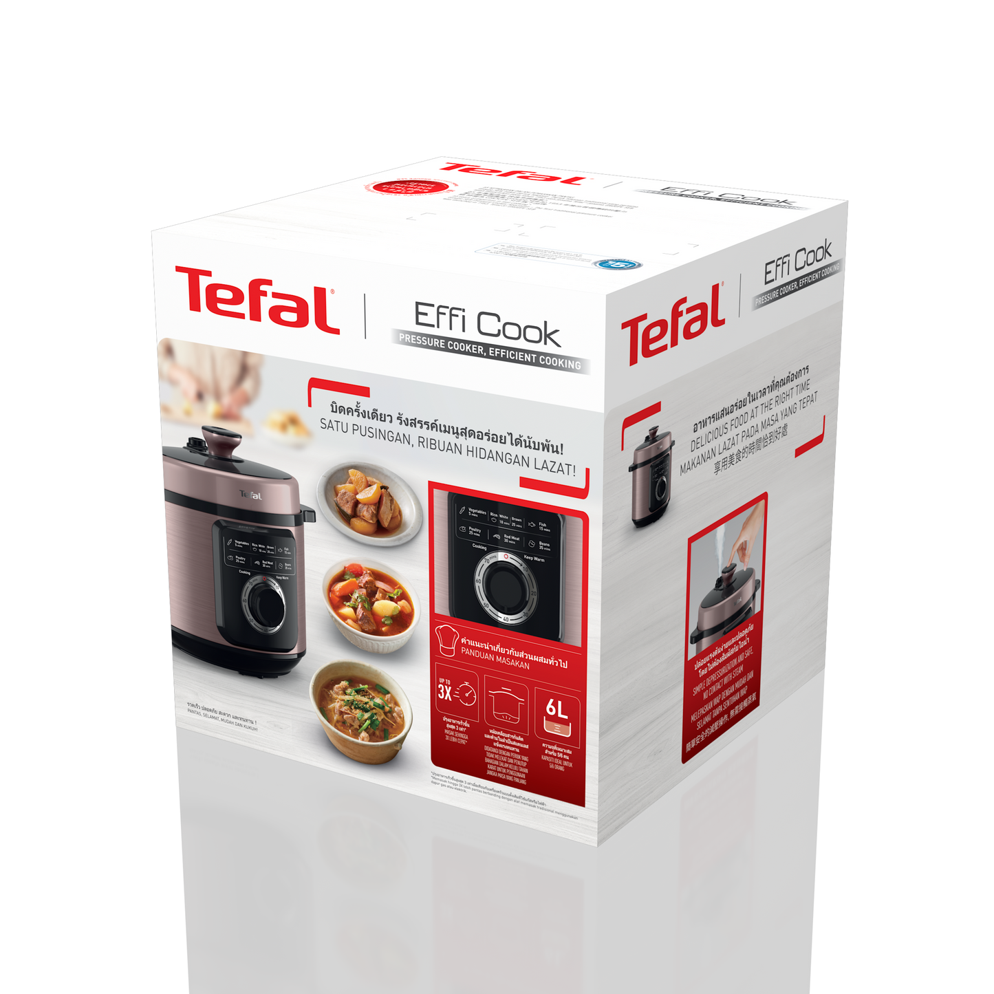 หม้ออัดแรงดันไฟฟ้า Tefal Efficook ขนาด 6 ลิตร รุ่น CY2116T0