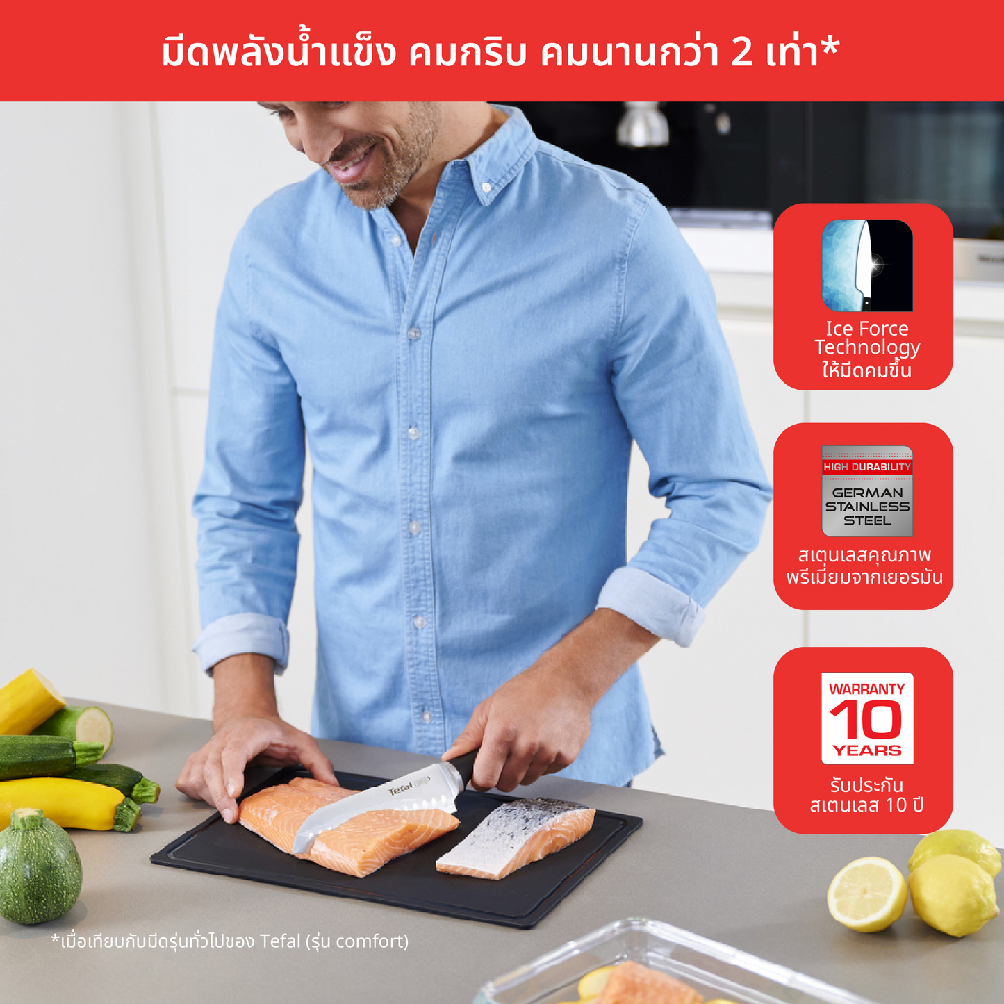 Tefal Ice Force มีด Santoku 18 ซม.