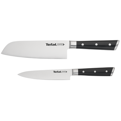 Tefal เซ็ตมีดทำครัว Ice Force 2 ชิ้น : มีด Santoku 18 ซม. และ มีดอเนกประสงค์ 12 ซม.