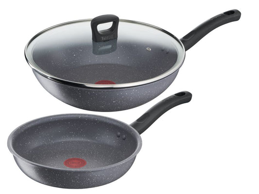 COOK HEALTHY 3 PC SET FRYPAN 24 CM WOKPAN 28 CM + LID