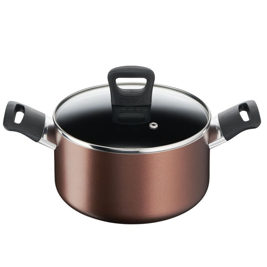 Tefal หม้อ 2 หู Day By Day ก้นอินดักชั่น พร้อมฝาแก้ว ขนาด 20 ซม. รุ่น G1434495