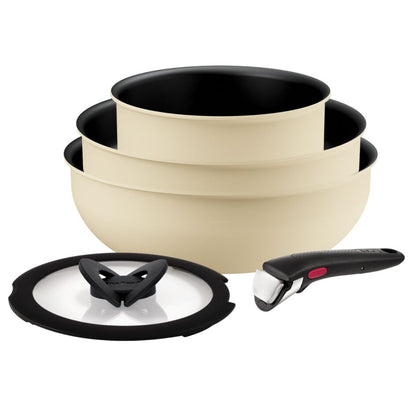 SET 5PCS: SO DELICIOUS FP 24 + WOK 26 + SCP 16 + glass lid + handle (VANILLA) รุ่น L826S524