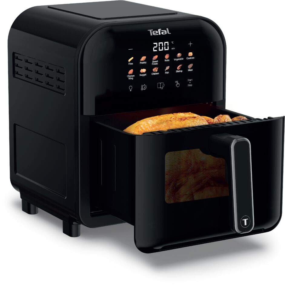 หม้อทอดไร้น้ำมันอินฟราเรด Tefal ระบบดิจิทัล ขนาด 6 ลิตร รุ่น EY821868 สีดำ
