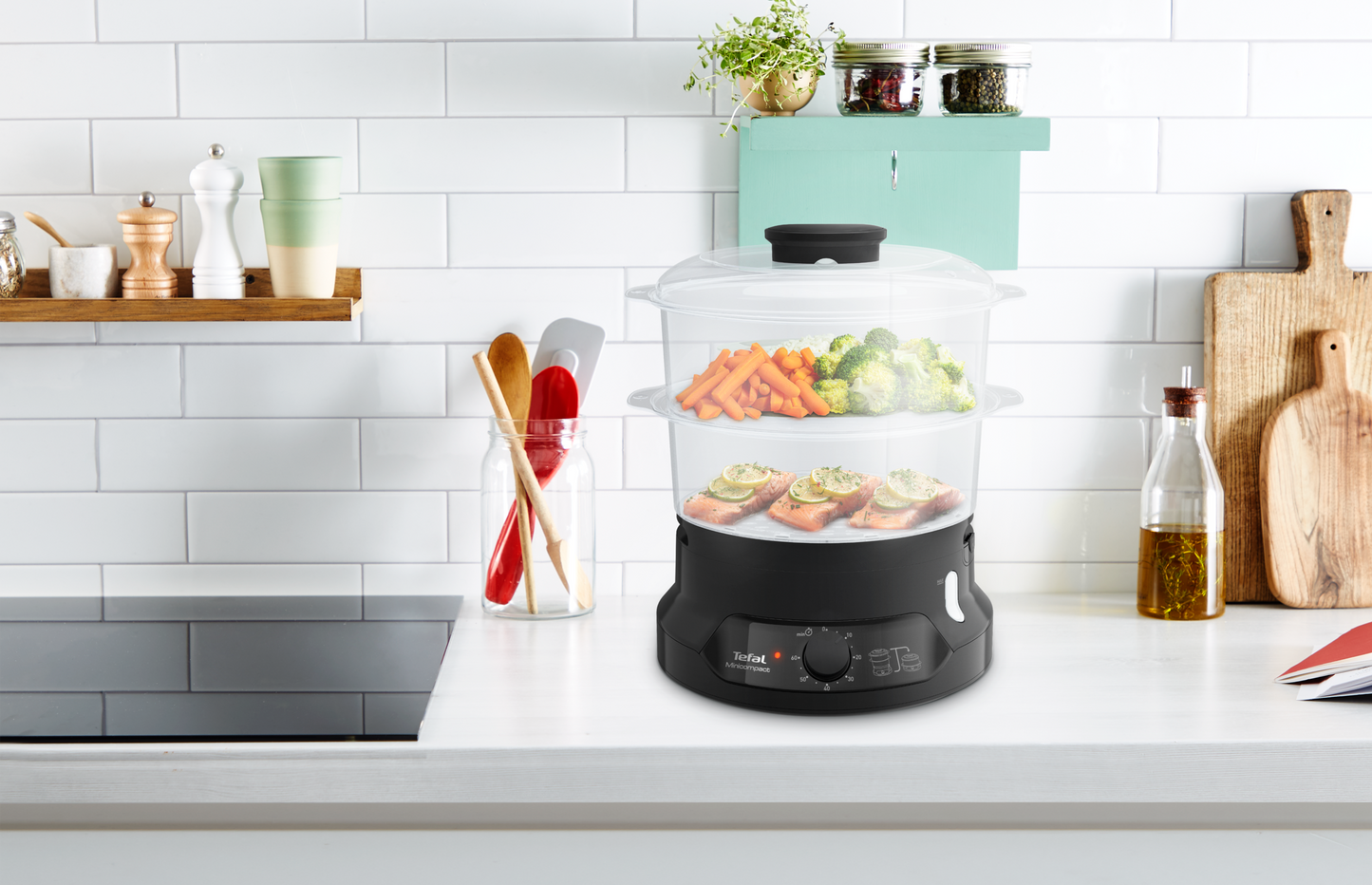 Tefal หม้อนึ่งไฟฟ้า MINICOMPACT 2 ชั้น ความจุ 6 ลิตร รุ่น VC1398