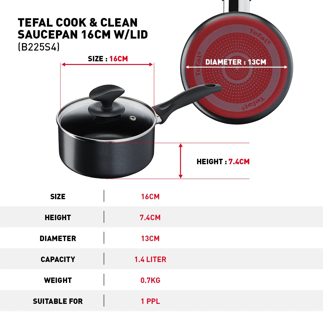 Tefal เซ็ตเครื่องครัว 4 ชิ้น รุ่น  COOK & CLEAN