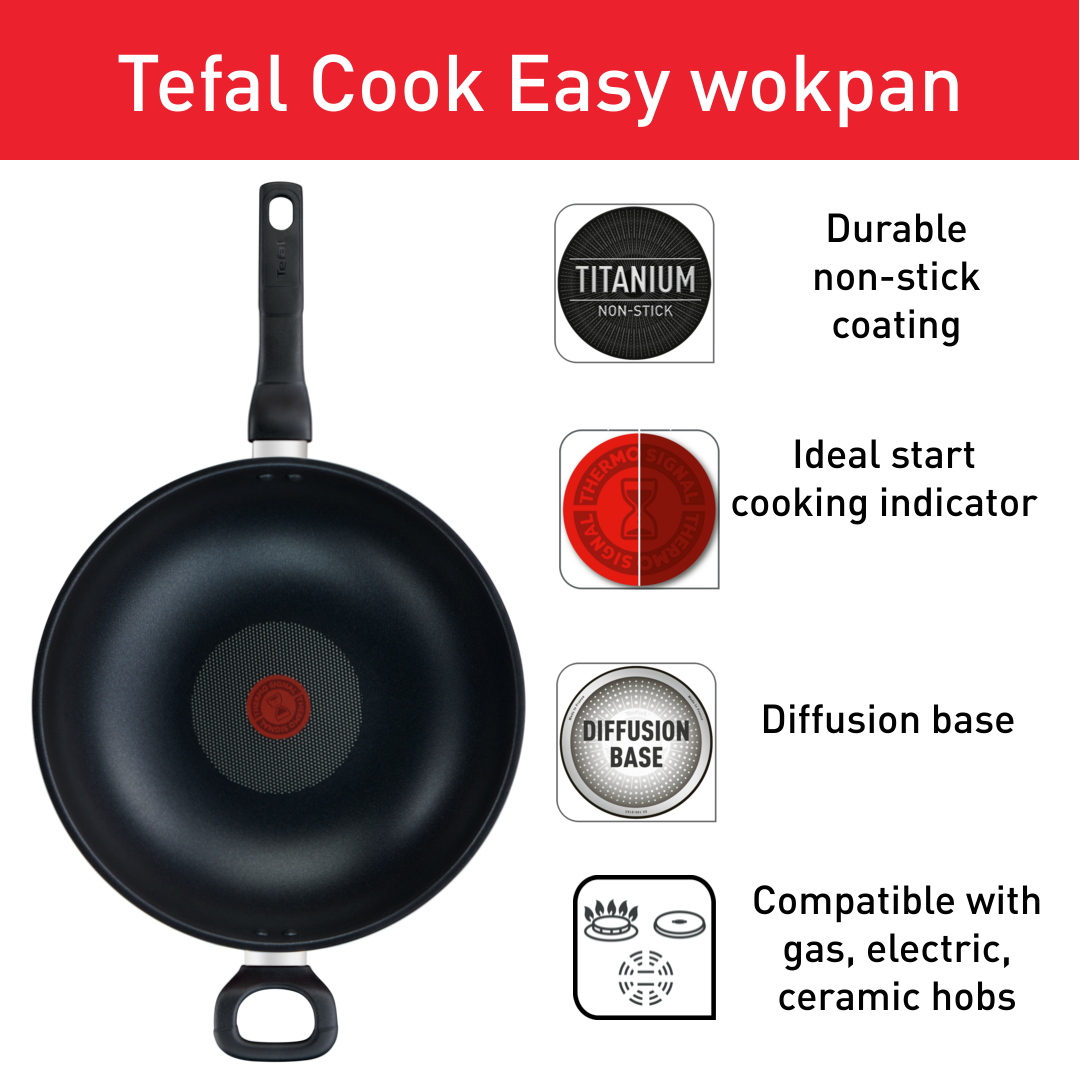 Tefal กระทะก้นลึก Cook Easy ขนาด 32 ซม.
