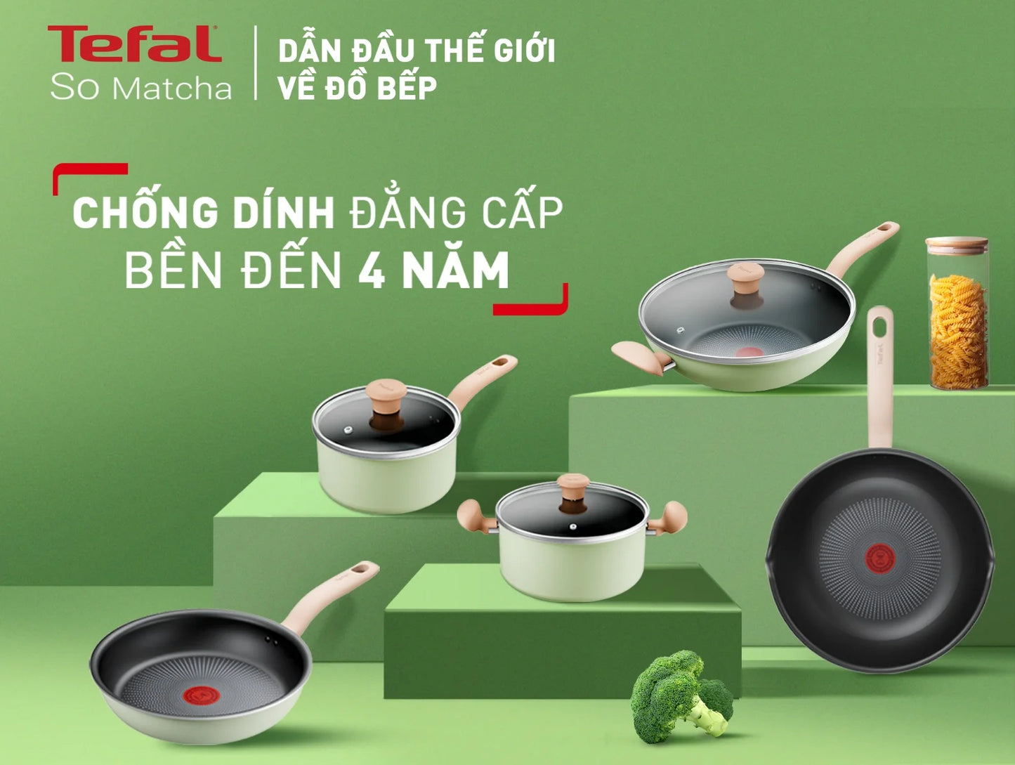 Tefal เซ็ตเครื่องครัว 6 ชิ้น รุ่น So Matcha
