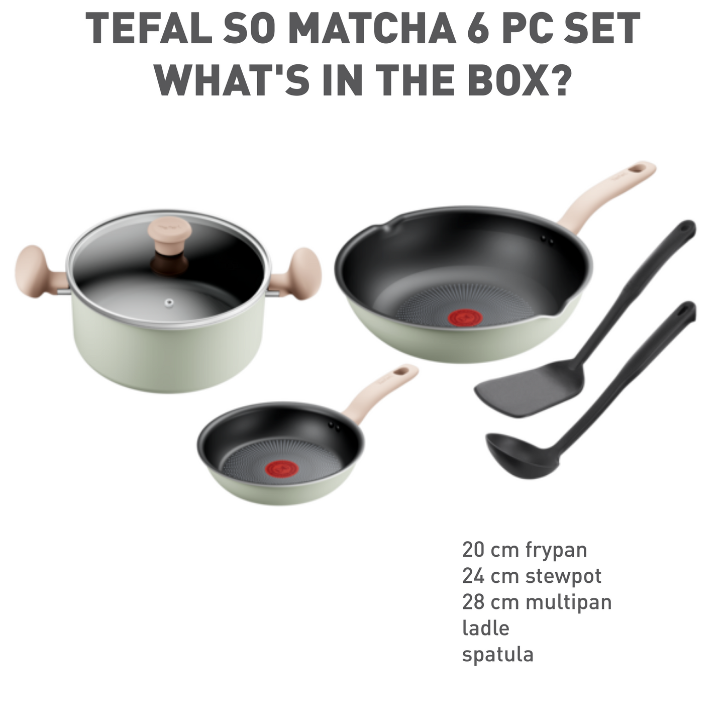 Tefal เซ็ตเครื่องครัว 6 ชิ้น รุ่น So Matcha