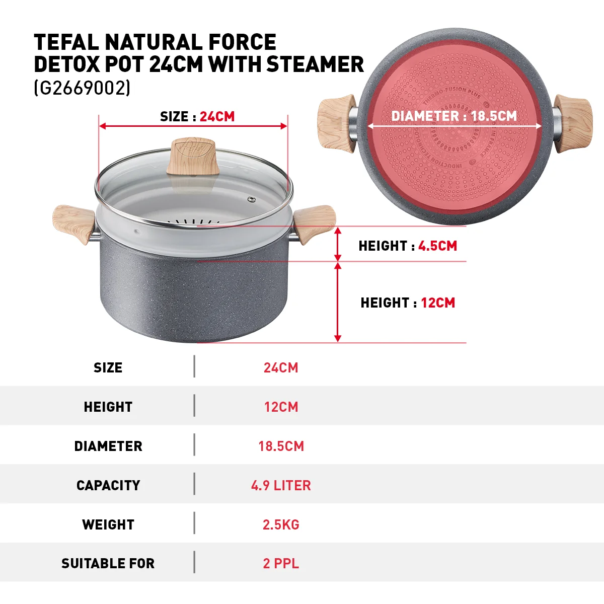 NATURAL FORCE DETOX POT 24 CM