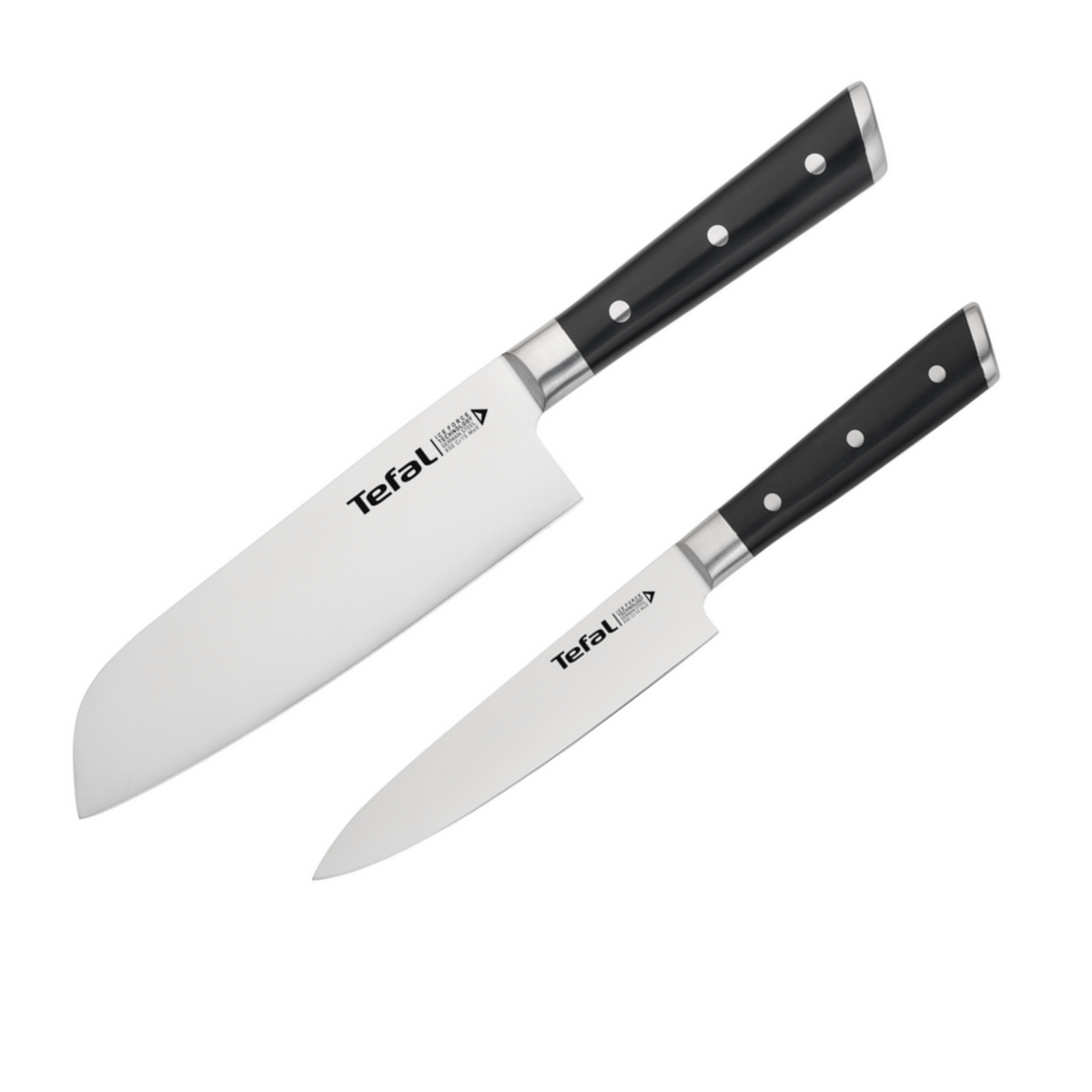 Tefal เซ็ตมีดทำครัว Ice Force 2 ชิ้น : มีด Santoku 18 ซม. และ มีดอเนกประสงค์ 12 ซม.