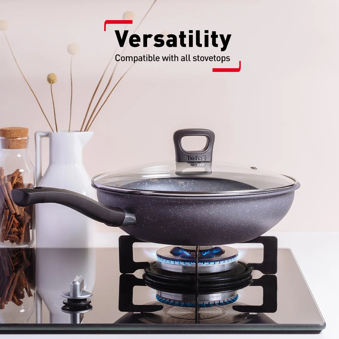 Tefal กระทะก้นลึก Cook Healthy ก้นอินดักชั่น ขนาด 24 ซม. ขอบ 2 หยัก รุ่น G1348495