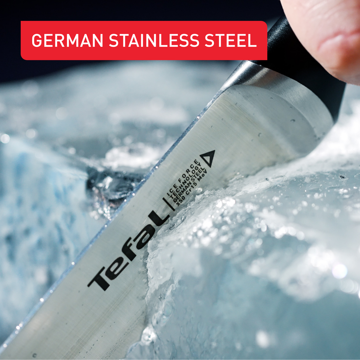 Tefal Ice Force เซ็ตมีดทำครัว 3 ชิ้น : มีด Santoku 18 ซม. มีดเชฟ 20 ซม. มีดอเนกประสงค์ 11 ซม.