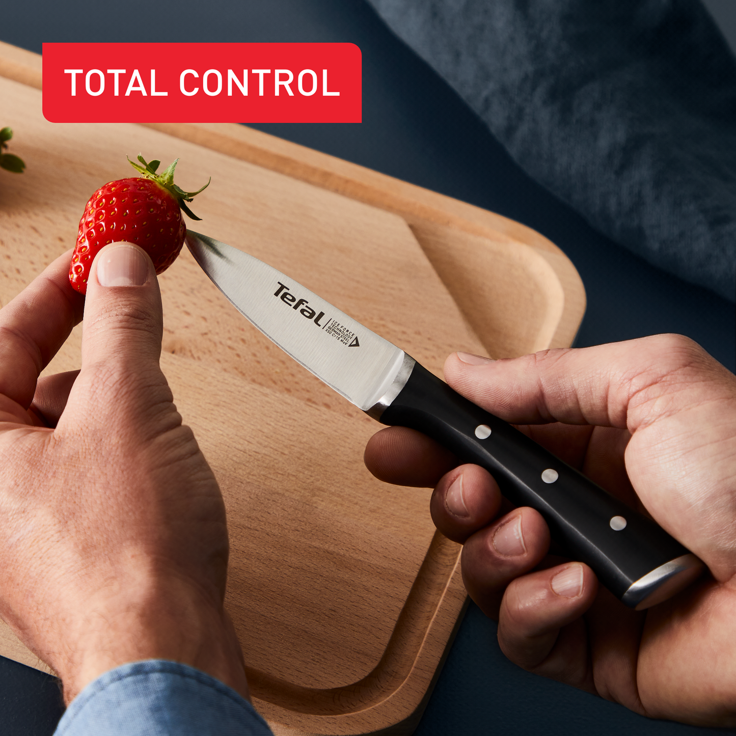 Tefal Ice Force เซ็ตมีดทำครัว 3 ชิ้น : มีด Santoku 18 ซม. มีดเชฟ 20 ซม. มีดอเนกประสงค์ 11 ซม.