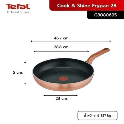 Tefal กระทะก้นแบน Cook and Shine Frypan ขนาด 28 ซม. รุ่น G8080695