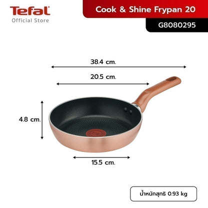 Tefal กระทะก้นแบน Cook and Shine Frypan ขนาด 20 ซม. รุ่น G8080295