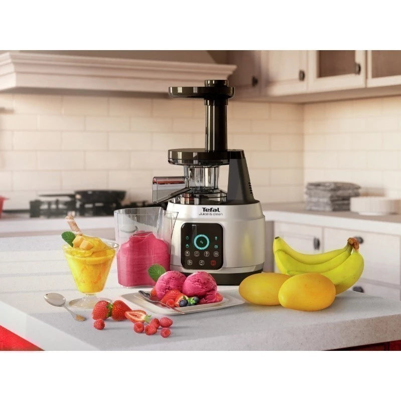 Tefal เครื่องสกัดน้ำผักและผลไม้รอบต่ำ Slow Juicer&Clean กำลังไฟ 150 วัตต์ ความจุ 0.8 ลิตร รุ่น ZC420E38