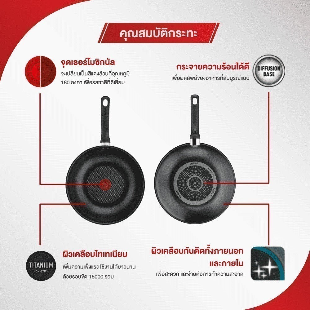 Tefal กระทะก้นลึก  Cook Easy  ขนาด  28 ซม.