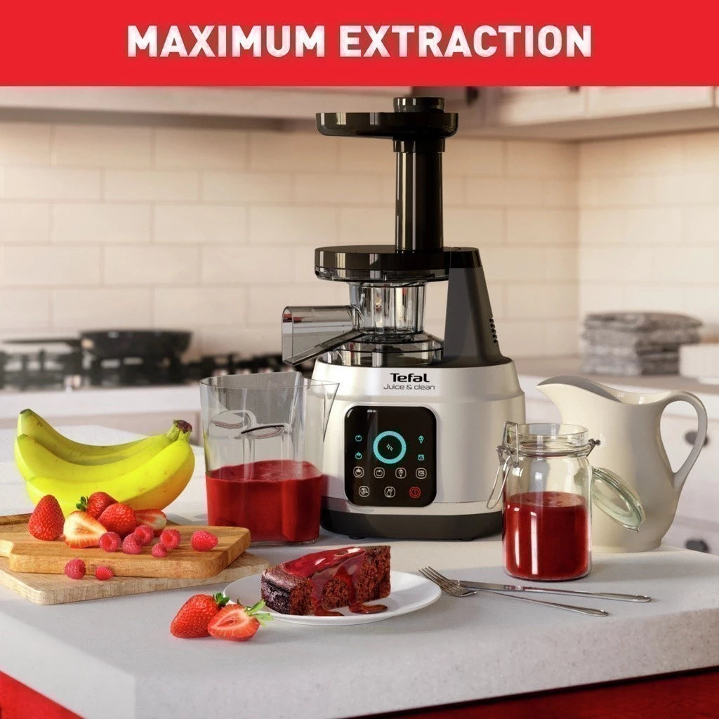 Tefal เครื่องสกัดน้ำผักและผลไม้รอบต่ำ Slow Juicer&Clean กำลังไฟ 150 วัตต์ ความจุ 0.8 ลิตร รุ่น ZC420E38
